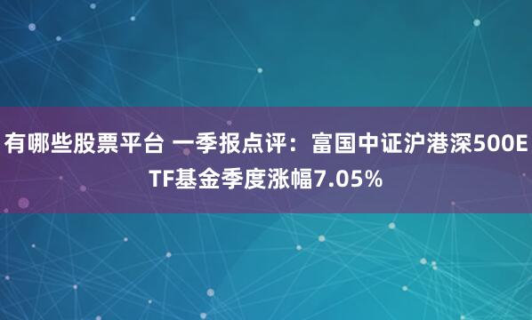 有哪些股票平台 一季报点评：富国中证沪港深500ETF基金季度涨幅7.05%