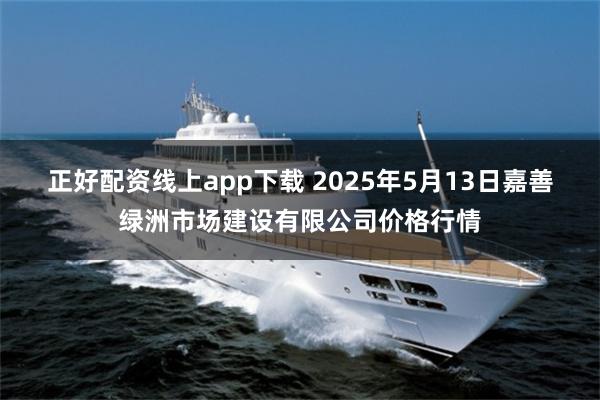 正好配资线上app下载 2025年5月13日嘉善绿洲市场建设有限公司价格行情