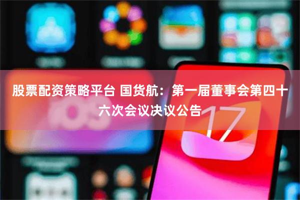 股票配资策略平台 国货航：第一届董事会第四十六次会议决议公告