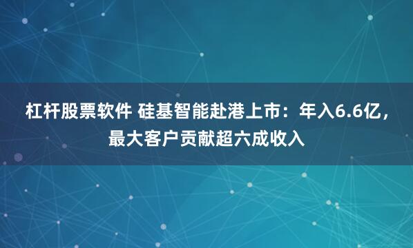 杠杆股票软件 硅基智能赴港上市：年入6.6亿，最大客户贡献超六成收入
