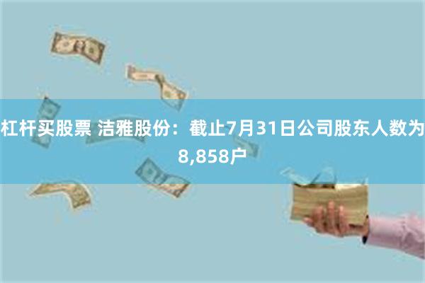 杠杆买股票 洁雅股份：截止7月31日公司股东人数为8,858户