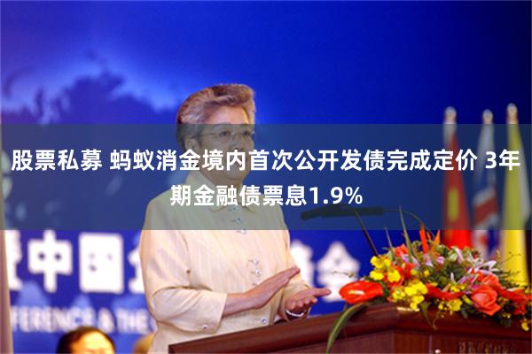 股票私募 蚂蚁消金境内首次公开发债完成定价 3年期金融债票息1.9%