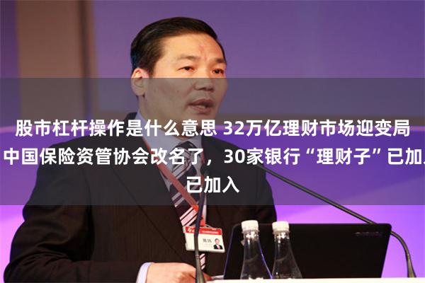 股市杠杆操作是什么意思 32万亿理财市场迎变局！中国保险资管协会改名了，30家银行“理财子”已加入