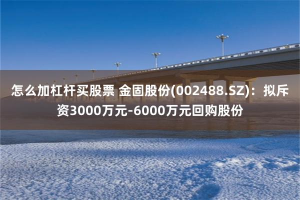 怎么加杠杆买股票 金固股份(002488.SZ)：拟斥资3000万元-6000万元回购股份