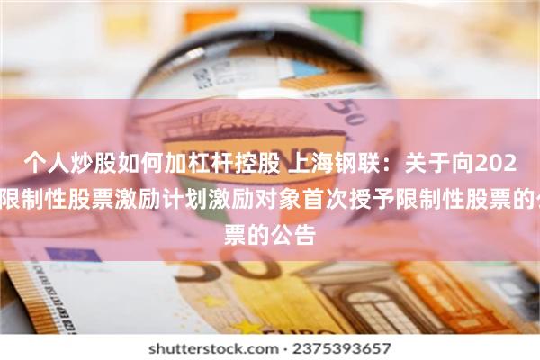 个人炒股如何加杠杆控股 上海钢联：关于向2026年限制性股票激励计划激励对象首次授予限制性股票的公告